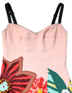 Pink Floral Print Spaghetti Strap Mini Dress