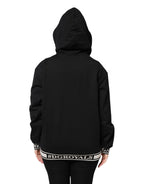Black Cotton Hooded Full Zip Sweatshirt Sweater