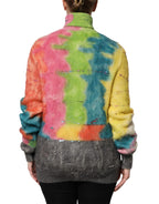 Multicolor Mohair Turtleneck Pullover Sweater