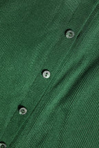 Green Polyester Long Sleeves Cardigan Sweater