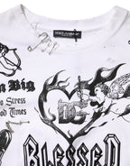 White Cotton DG BLESSED Printed T-shirt