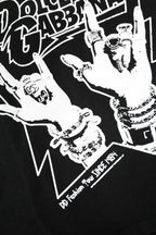 Black Cotton Printed Short Sleeves T-shirt