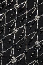 Black Cashmere Embellished Long Sleeves Top