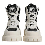 White Padded Mid Calf Lace Up Boots Shoes