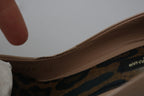 Beige Patent Leather Stiletto Heel Pumps