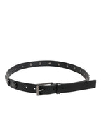 Black Luxury Leather DG Studs Buckle Belt