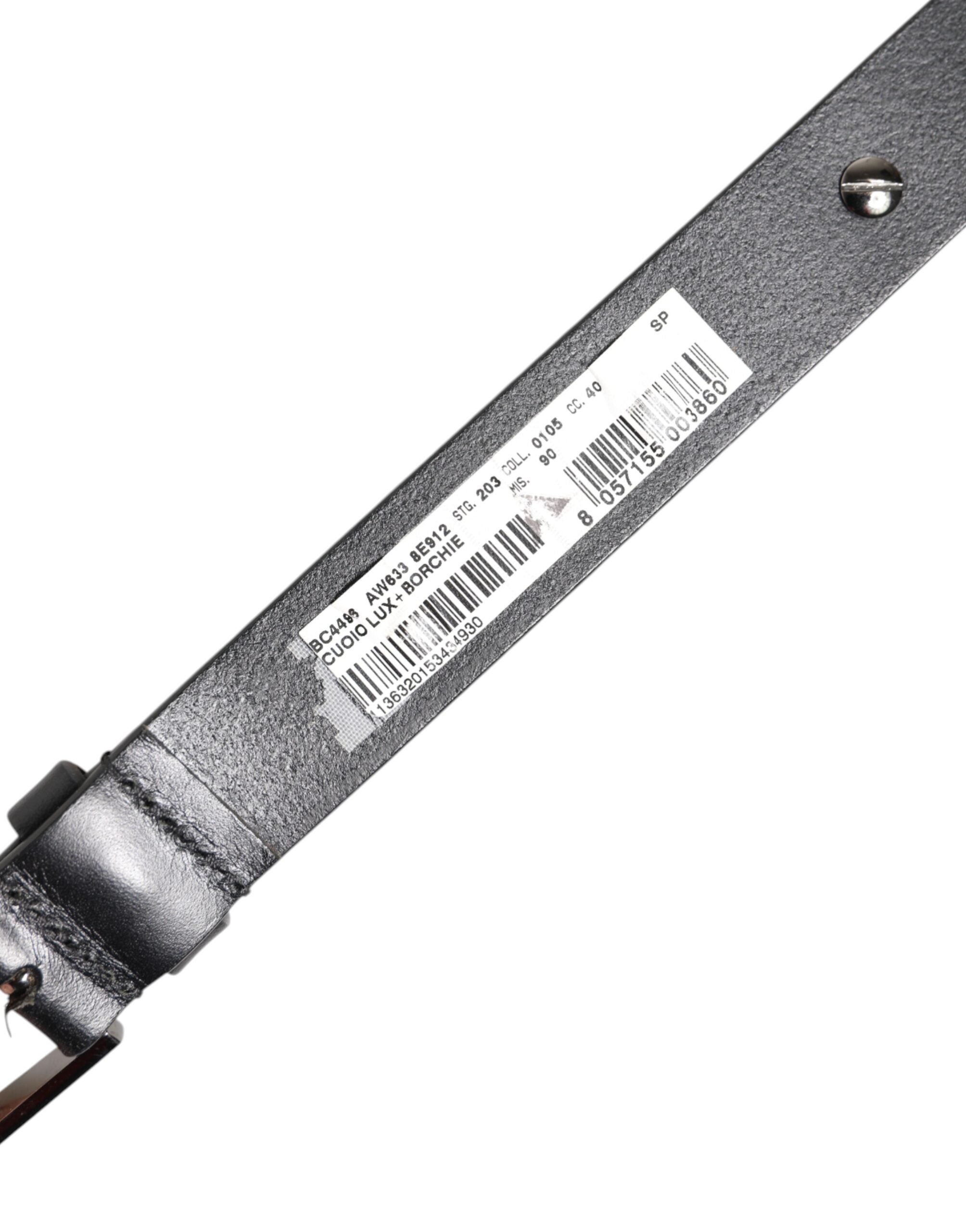 Black Luxury Leather DG Studs Buckle Belt