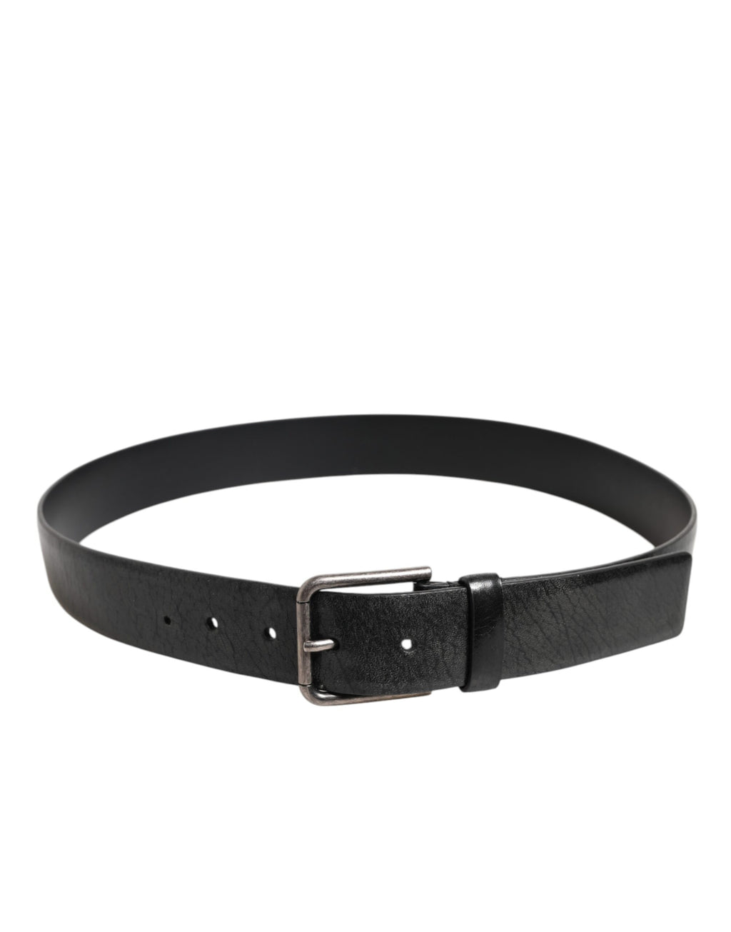 Black Classic Leather Metal Buckle Belt