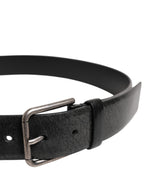 Black Classic Leather Metal Buckle Belt