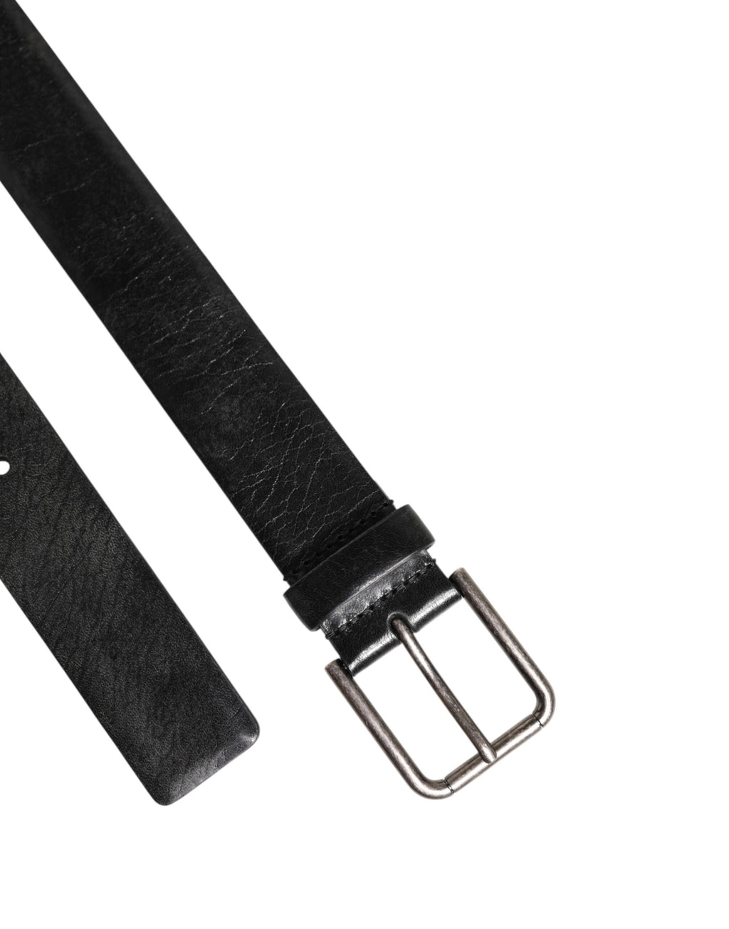 Black Classic Leather Metal Buckle Belt
