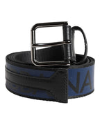 Black Blue DG Logo Silver Metal Buckle Belt