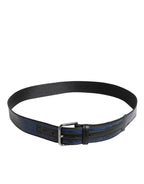 Black Blue DG Logo Silver Metal Buckle Belt