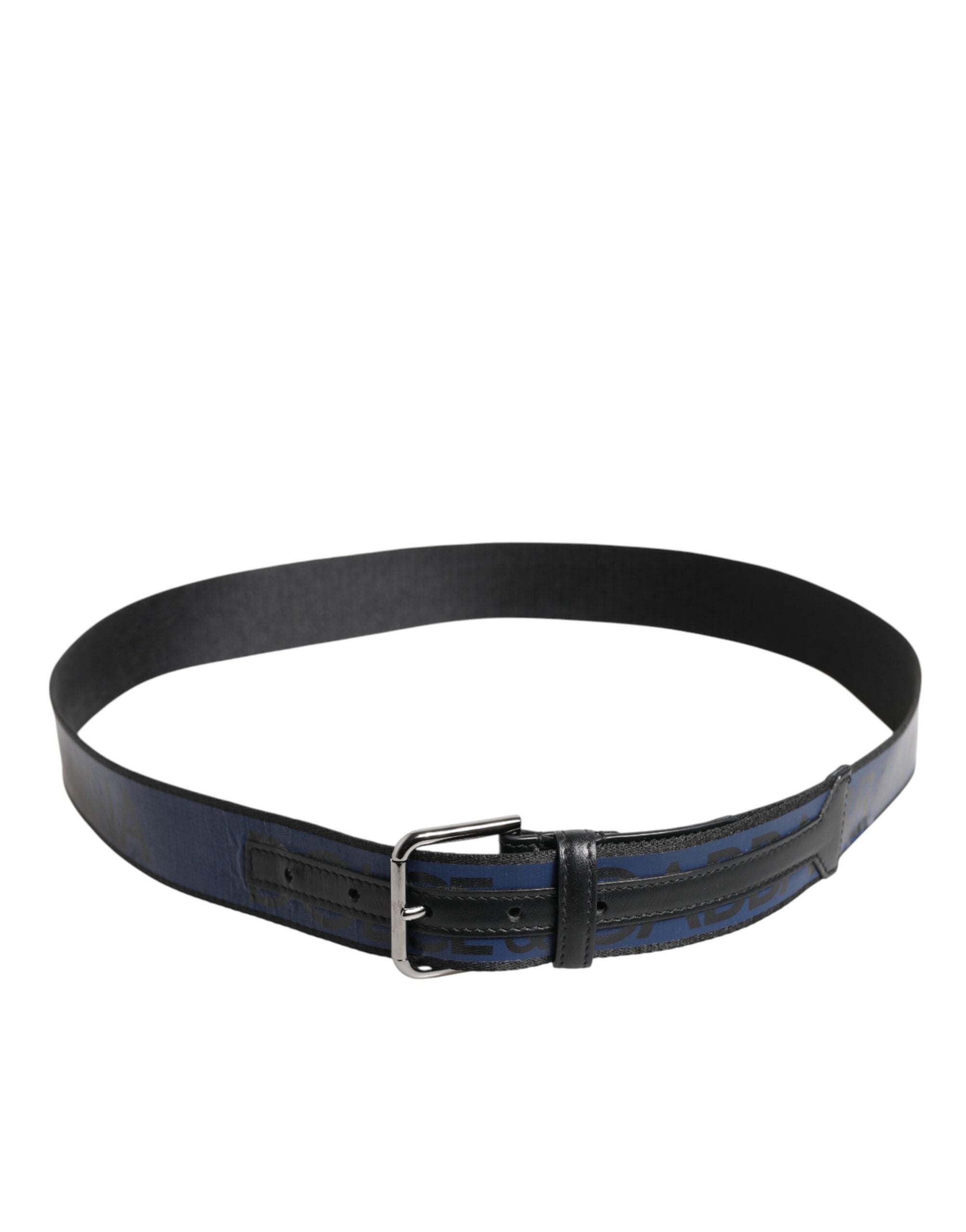 Black Blue DG Logo Silver Metal Buckle Belt