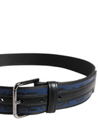 Black Blue DG Logo Silver Metal Buckle Belt