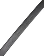 Black Calf Leather Classic Metal Buckle Belt