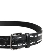 Black White DG Logo Brass Metal Buckle Belt