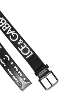 Black White DG Logo Brass Metal Buckle Belt