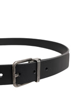 Black Classic Leather Metal Buckle Belt
