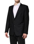 Dark Blue MARTINI Wool Blazer Coat Jacket