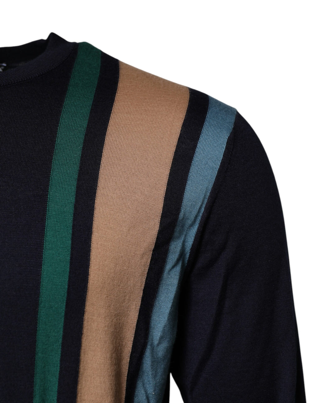 Multicolor Stripes Crew Neck Pullover Sweater
