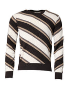 Multicolor Stripes Crew Neck Pullover Sweater