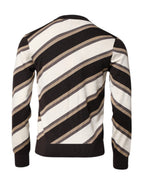 Multicolor Stripes Crew Neck Pullover Sweater