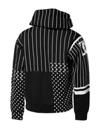 Black White Stripe Hooded Sweatshirt Sweater
