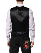 Black Lurex Dress Formal Men Waistcoat Vest
