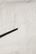 White Cotton Logo Embossed Crew Neck T-shirt