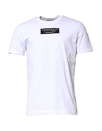 White Cotton Logo Patch Crew Neck T-shirt