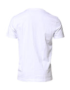 White Cotton Logo Patch Crew Neck T-shirt