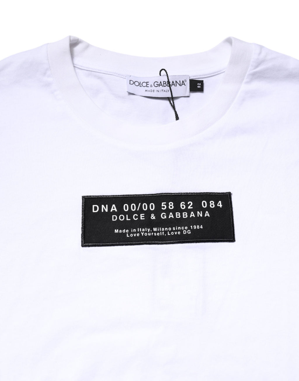 White Cotton Logo Patch Crew Neck T-shirt