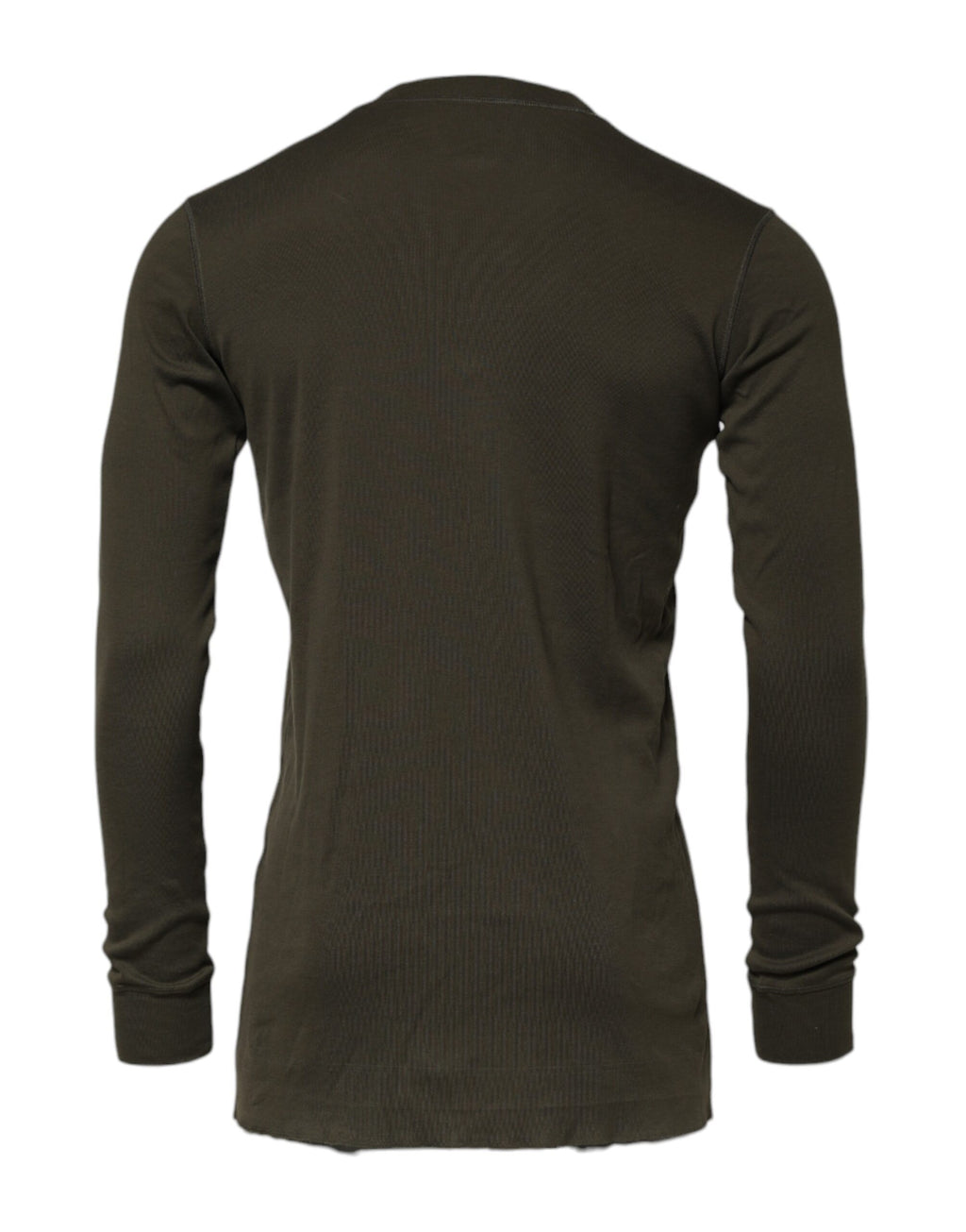 Dark Green Long Sleeves Crew Neck T-shirt