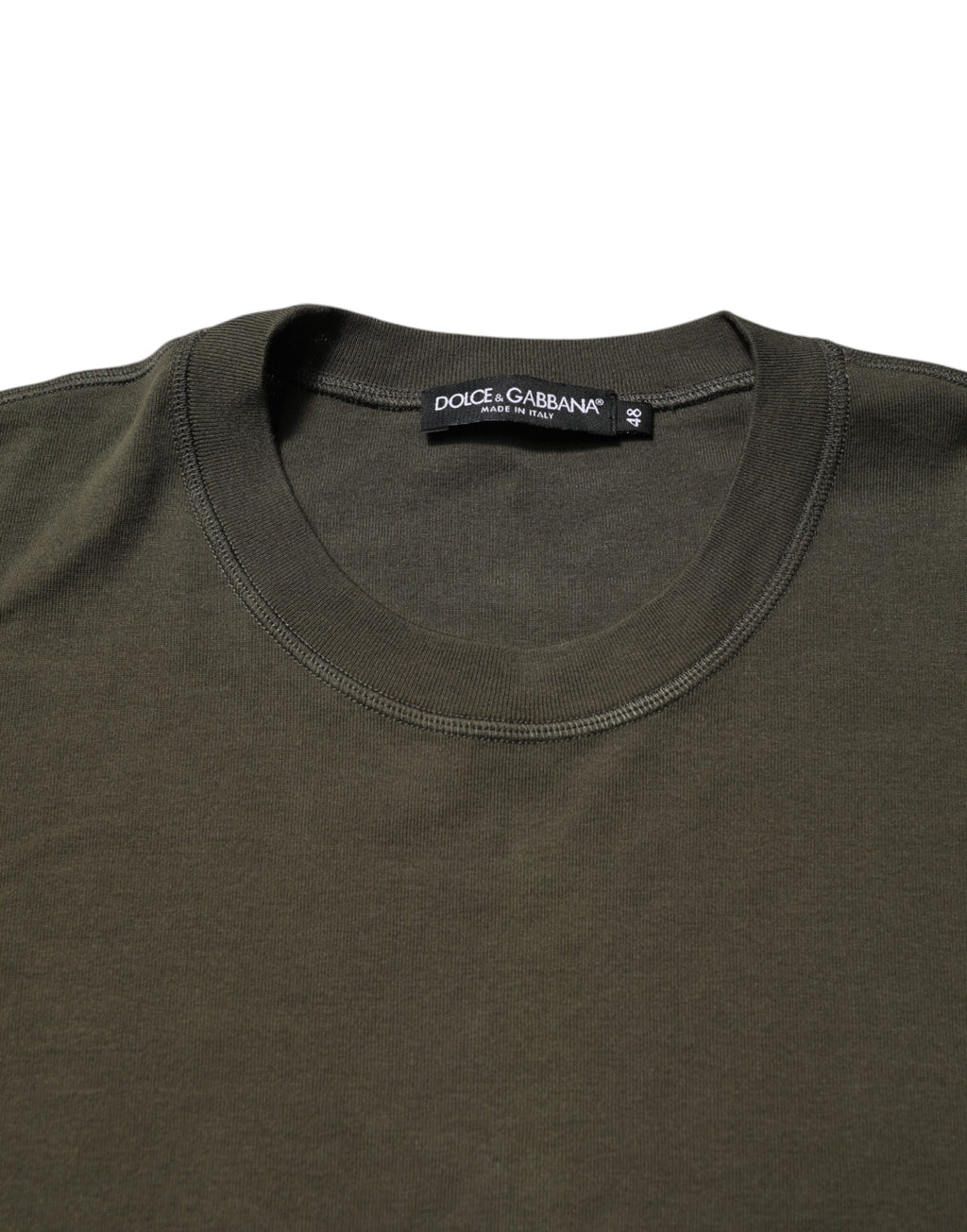 Dark Green Long Sleeves Crew Neck T-shirt