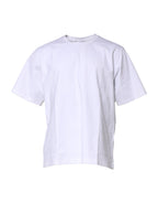 White Cotton Short Sleeves Crew Neck T-shirt