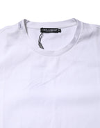 White Cotton Short Sleeves Crew Neck T-shirt