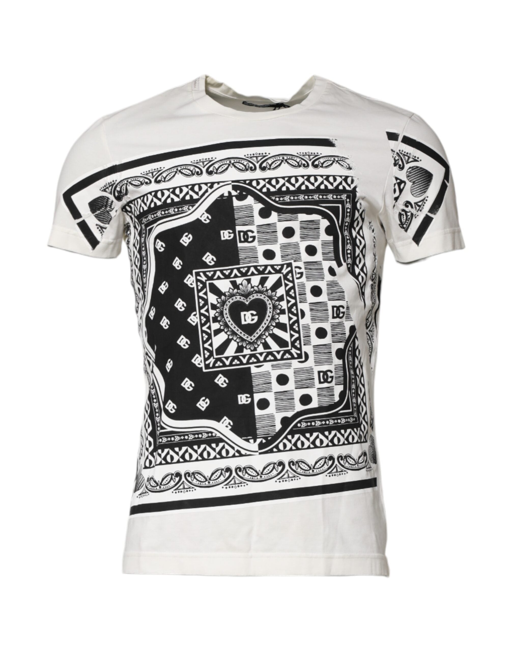 White Cotton Logo Bandana Print T-shirt