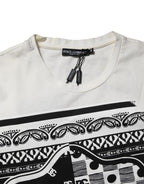White Cotton Logo Bandana Print T-shirt