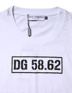 White Cotton Logo Print Crew Neck T-shirt