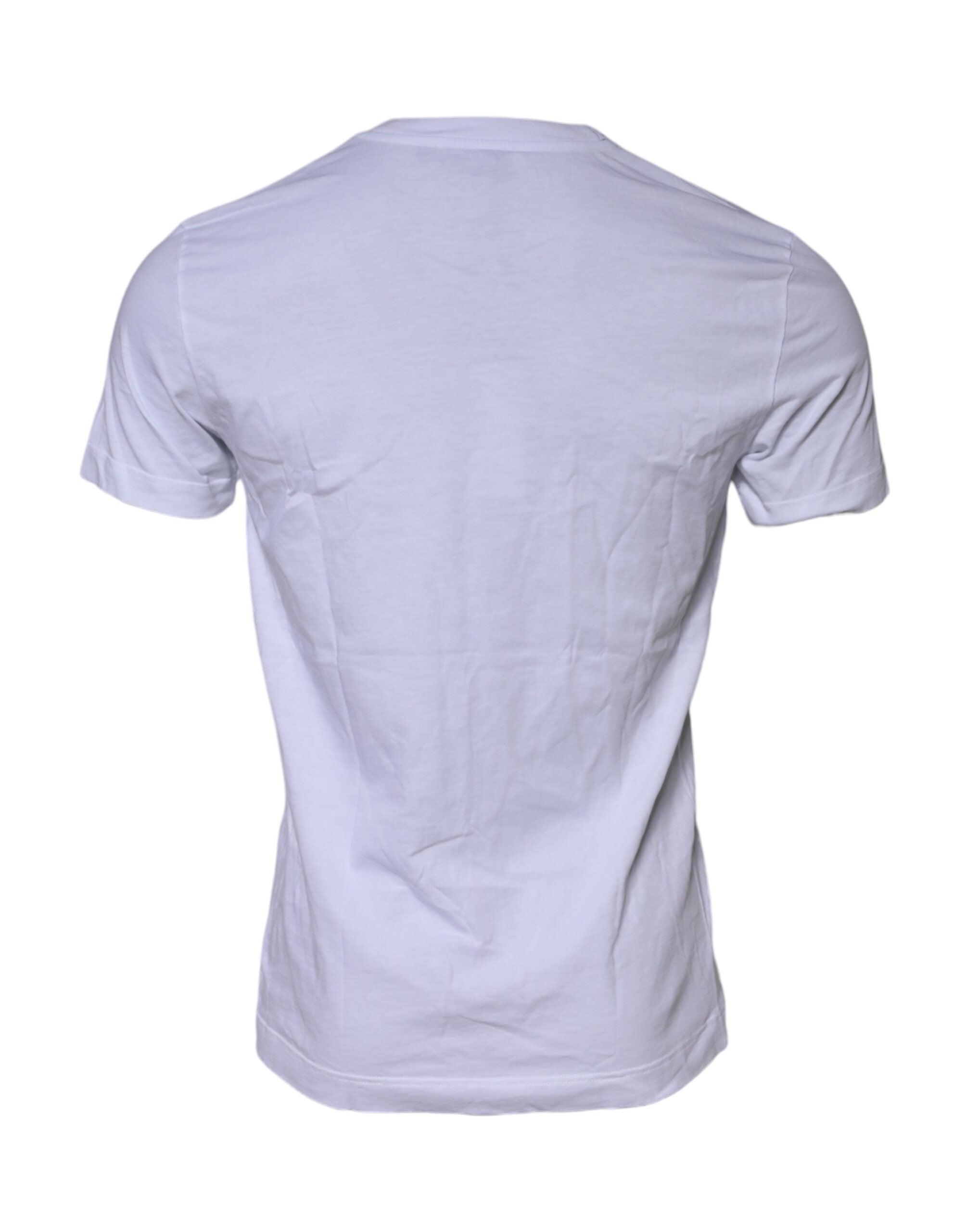 White Cotton Logo Patch Crew Neck T-shirt