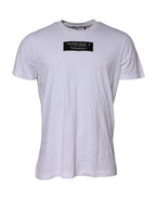 White Cotton Logo Patch Crew Neck T-shirt