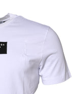 White Cotton Logo Patch Crew Neck T-shirt