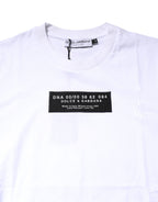 White Cotton Logo Patch Crew Neck T-shirt