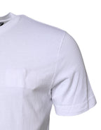 White Cotton Men Crew Neck Tee T-shirt