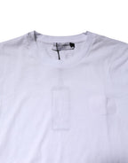 White Cotton Men Crew Neck Tee T-shirt