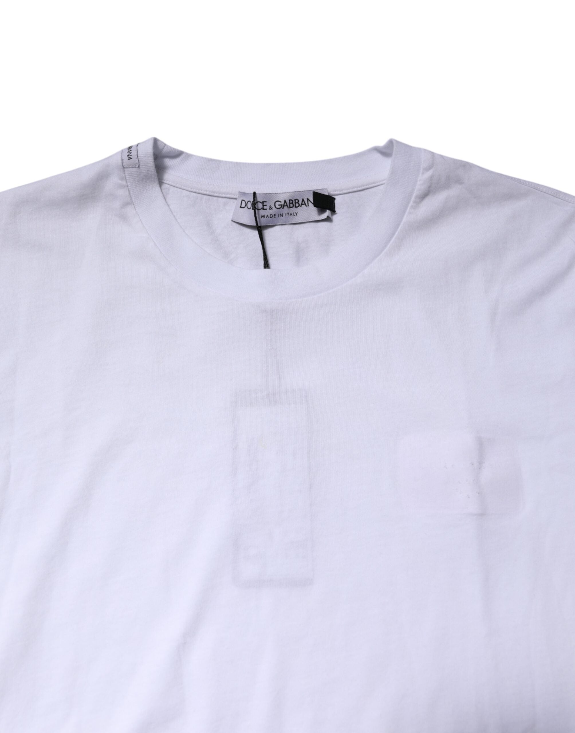 White Cotton Men Crew Neck Tee T-shirt