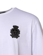 White Cotton DG Crown Embroidery T-shirt