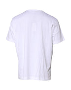 White Cotton DG Crown Embroidery T-shirt