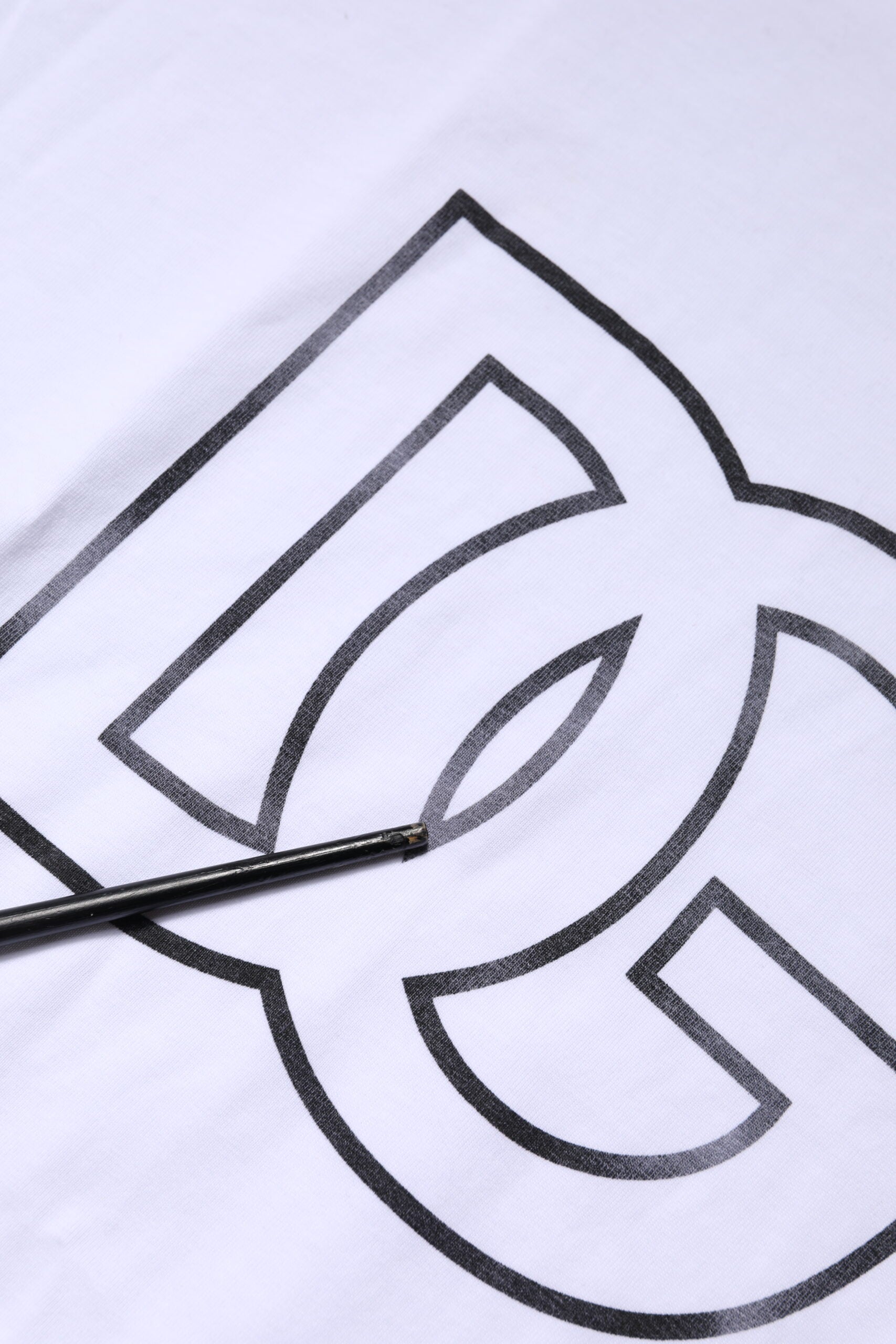 White DG Logo Print Short Sleeves T-shirt