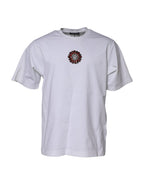 White Logo Embellish Short Sleeves T-shirt